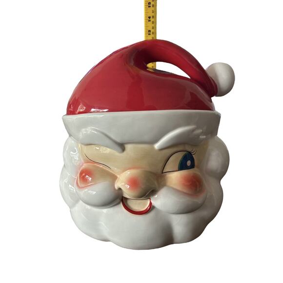 Vintage Winking Santa Cookie Jar XL Mint Radko *Rare* Holt Howard Inspired - Picture 8 of 9